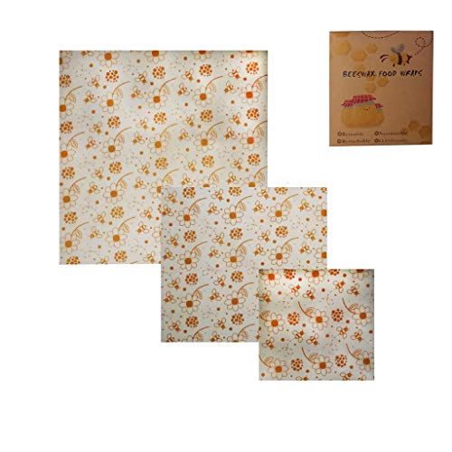 Ktyssp Beeswax Food Wraps Assorted 3 Pack Eco Friendly Reusable Plastic Free Storage