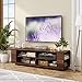 Tangkula Wood TV Stand for TVs up to 65 Inch Flat Screen, Modern Entertainment Center with 8 Open Shelves, Universal TV Storage Cabinet for Living Room Bedroom, TV Console Table (Walnut)