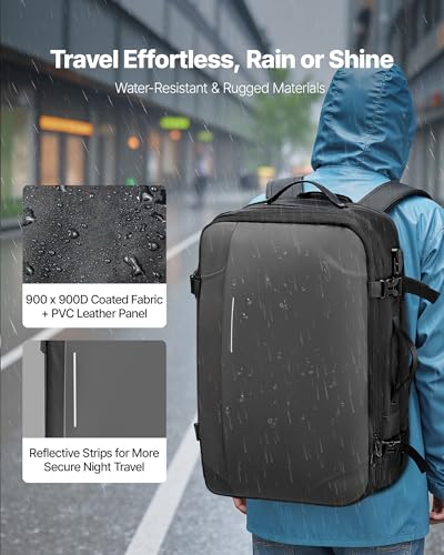 Image of VEVOR Vacuum Travel Backpack, 65L, Expandable Vacuum Seal Compression Travel Backpack with Pump, with TSA-Approved Lock, Airback Vacpack, Water-Resistant Carry-On Suitcase Luggage, for Business, Gray