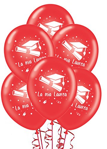 Ocballoons - Globos de graduación rojos, adornos y decoraciones para fiestas - Paquete de 20 unidades