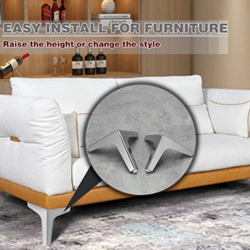 Wkmamo 4 Pcs Metal Furniture Legs,10cm/15 cmHeight Sofa Legs,Modern Metal Triangle Furniture Feet DIY Replacement for Cabinet,Wardrobe,TV Cabinets,Drawers (6 inch(15cm) - Image 4