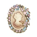 lureme Vintage elegante victoriana dama belleza camafeo con broche de cristal Pin (br000017), Joya, cristal