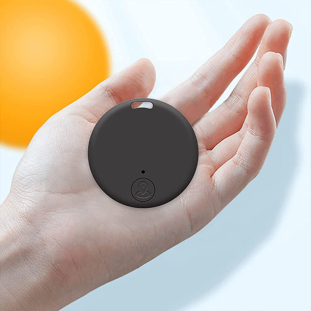 Rastreo GPS portátil Bluetooth 5.0 Rastreo de llave móvil con anillo de tracción, dispositivo inteligente antipérdida Localizador de mascotas para mascotas Gatos Perros Llave de billetera,Negro