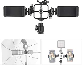 TOPTOO Triple Cold Shoe Mount Flash Speedlite Bracket Photography Umbrella Holder with Ballhead Adapter Phone Holders for Smartphone Flash LED Video Light Monitor Microphone TOPTOO Triple Cold Shoe Mount Flash Speedlite Bracket Photography Umbrella Holder with Ballhead Adapter Phone Holders for Smartphone Flash LED Video Light Monitor Microphone