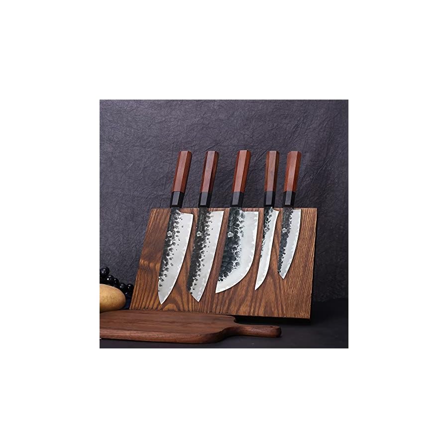 WILDMOK-Knife-Block-Set-High-Carbon-3-Layers-9CR18MOV-Clad-Steel-Forged-6-Piece-Knife-Set-with-Ash-Wood-Magnetic-Knife-Block WILDMOK Knife Block Set High Carbon 3 Layers 9CR18MOV Clad Steel Forged 6 Piece Knife Set with Ash Wood Magnetic Knife Block