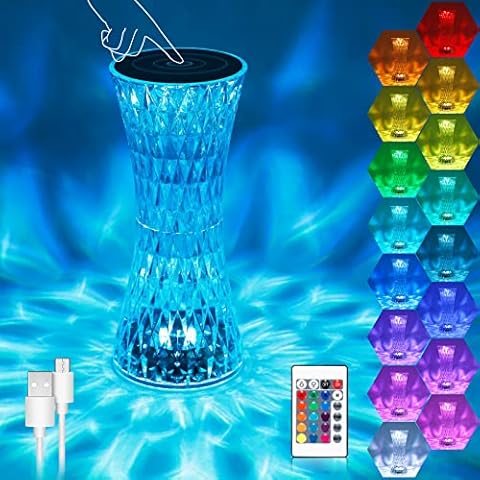 SUNJULY Crystals Table Lamp, Touching Control Rose Bedside Light, 4 Modes 16 Colour Changing Bedside Lamps, Best Birthday Christmas Valentine Gifts for Men, Women, Boys, Girls, Teenage, Kids Cover