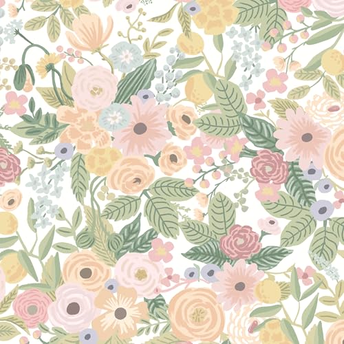 Timeet Papier peint autocollant - Fleurs Rose - Film adhésif - Papier peint floral vintage - 41 cm x 300 cm - Fleuri - Pour meubles - Imperméable - Vinyle - Papier peint mural pour salon, chambre