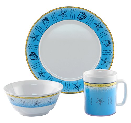 Galleyware Offshore 12 Piece Offshore Melamine Non-Skid Dinnerware Set