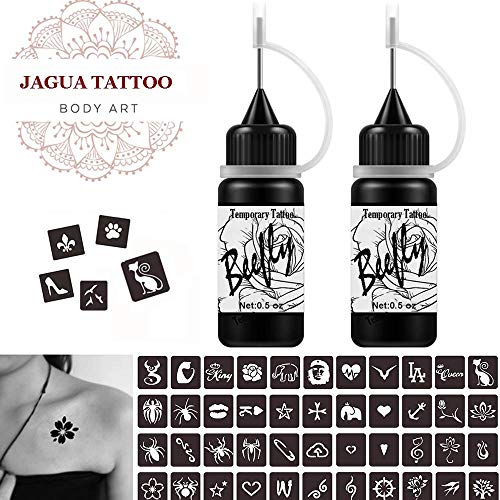 Beefly Jagua Temporary Tattoos Kit, Jagua Gel Semi Permanent Tattoo Freehand Gel/Ink
