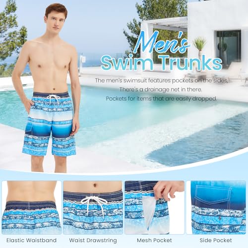 Mens Swim Trunks Swimwear Bathing Suits Swim Shorts Quick Dry with Mesh Lining2