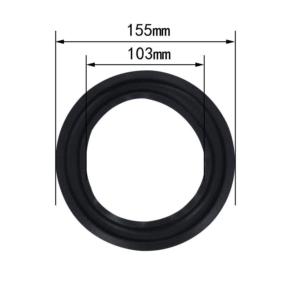 Fielect 6 Inch Speaker Foam Edge Surround Rings Replacement Parts for Speaker Repair or DIY 4pcs