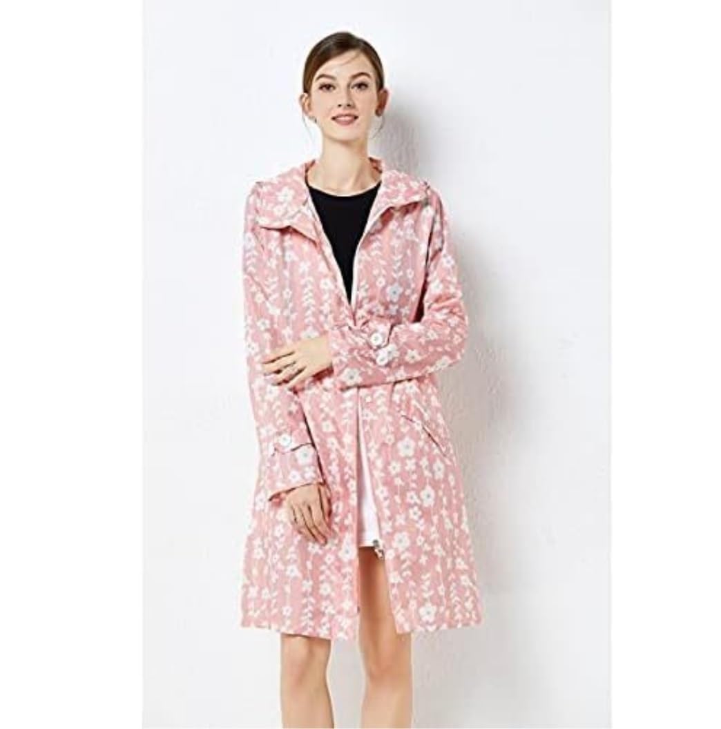 Poncho Antipioggia Abbigliamento Impermeabile Leggero da Donna Giacca A Vento Impermeabile Antivento da Escursionismo Mantella Antipioggia(Color:Pink)