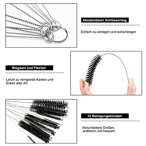 Reinigungsbürsten, 12 Stück Flasche Reinigungsbürsten Milchschlauchbürste Nylon Schlauchbürste Set für Reagenzgläser… – Bild 4