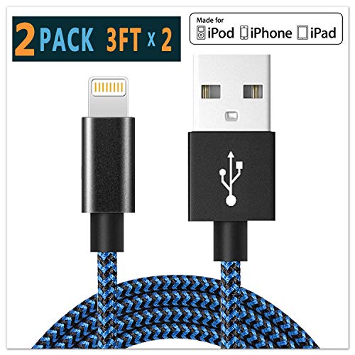 Lightning Cable iPhone Charger Cable Apple MFi Certified iphone Charger Lightning Cable 3FT 2pack iPhone 11 Pro Xs XR X 8 7 6s 6 Plus MAX ipad Charging Cable Cord Fast Accessories Chargers