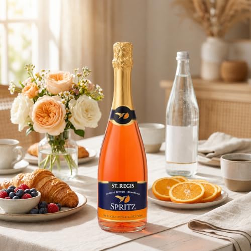 Image of ST. REGIS Non-Alcoholic Orange Spritz Beverage, 25.4 fl oz, 4-Pack, Low Calorie, Low Sugar, Orange Bitter Sweet, Product of Spain