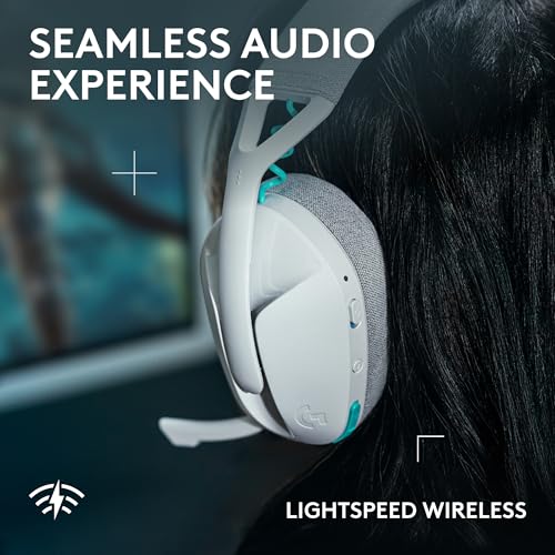 Logitech G G321 LIGHTSPEED Wireless Bluetooth Gaming Headset, dynamic comfort and fit, 16 kHz boom mic, 20+ hrs battery, PC, PS4, PS5, Nintendo Switch, Mobile - White - Image 5