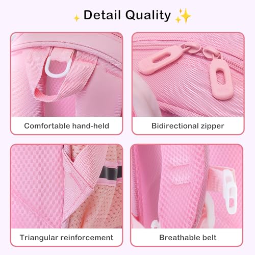 Toddler Backpack Kids Shoolbag for Girls with Leash Cute 3D Cartoon Preschool Kindergarten Bags (Pink)3