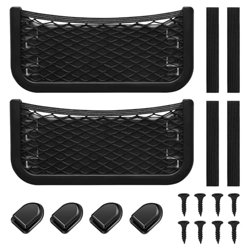 Red de Almacenamiento Multifuncional para Maletero de Coche, Organizador Universal de Bolsa de Malla, Compatible con Caravanas, Barcos, Automóviles y Hogar, Autoadhesivo o con Tornillos (26 x 12 cm)