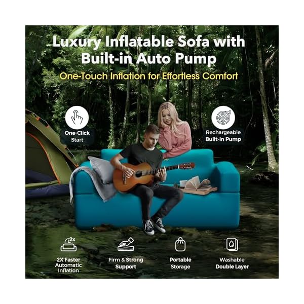   Inflatable-Couch-Self-Inflatable-Sofa-Air-Couch-with-Built-in-Air-Pump-Rechargeable-4kPa-High-Pressure-Durable-Blow-up-Couch-Camping-Couch-for-Picnic-Beach-Home-Loveseat