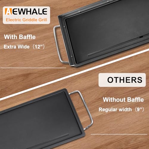 AEWHALE 35\" Electric Nonstick Extra Large Griddle Grill-Teppanyaki Grill BBQ Indoor/Outdoor with Adjustable Temperature,Detachable for Easy Cleaning,Extra Wide - Thumbnail 4