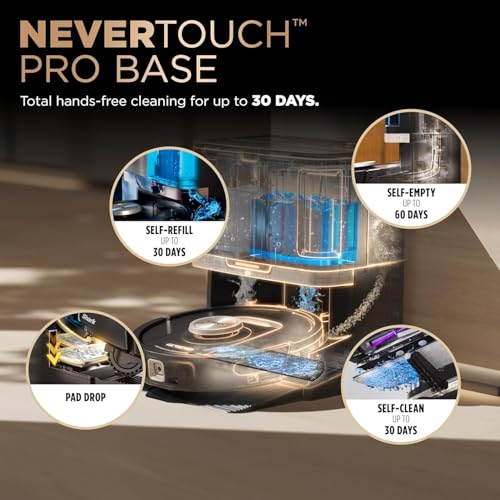 Image of Shark Robot Vacuum & Mop Combo, PowerDetect NeverTouch Pro, Self-Emptying, Self-Refill with Self-Clean Pad Wash & Dry, 60-Day Capacity, 30-Day Refill Tank, RV2820ZE (Renewed)