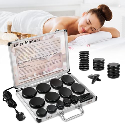 21Pcs Hot Stones Massage Kit with Heater