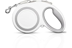 16ft Heavy-Duty Retractable Dog Leash for Large Dogs Up to 110lbs (White)