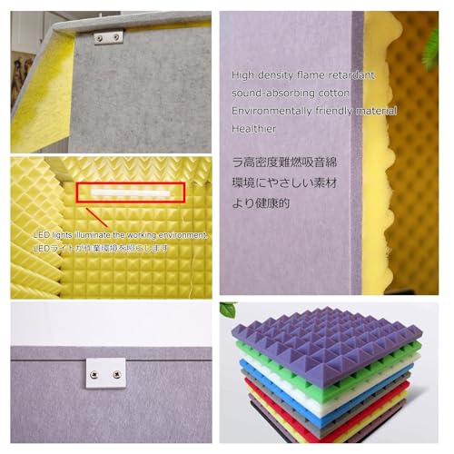 Habitación de Aislamiento Acústico para Estudio en Casa, Cabina Portátil para Grabación, Cubierta de Escritorio para Aislamiento de Micrófono, Color Púrpura miniatura 5