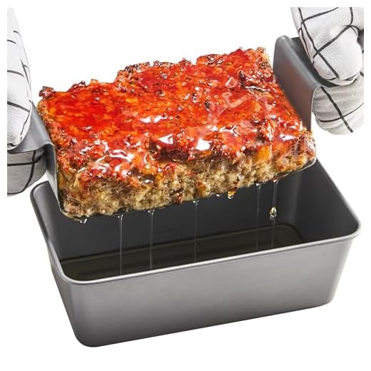 BRONYPRO Nonstick Meatloaf Pan with Drain Tray, 9x5 Meat Loaf Pans for Baking Bread, Homemade Banana Bread Tin for Oven, Grey