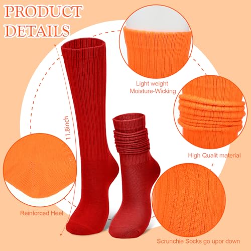 Suhine 32 Pairs Women's Scrunch Slouch Socks Bulk, Slouch Socks for Women Extra Long Soft Scrunch Knee High Sock for Daily Activities Valentine Parties Birthday Gifts, 32 Colors2