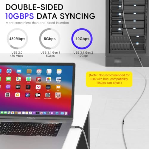 Image of Verilux PD 100W Type C Extension Cable Fast Charging, 1M /3.3FT USB C Male to Female Extension Cable Support 10Gbps Data Transfer, 4K@60Hz HD Video Output Compatible with iPad Pro, MacBook Pro, Grey