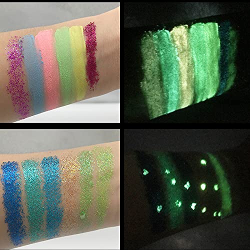 Meicoly Neon Glitter Eyeshadow Palette,Uv Glow Blacklight Pressed Mineral Ultra Halloween Makeup Pallets With Eyeshadow Primer,Eyeshadow Base,Glitter Primer,Shimmer Matte Bright Colorful Eye Shadow Palette,24 Colors #TOP5