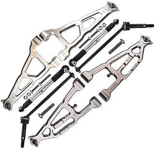 GPM For Losi 1/10 Baja Rey 4WD Desert Truck LOS03008 Aluminum Upgrade Parts Combo Set B (Front & Lower Upper Suspension Arms + Front Turnbuckle + Front CVD Shaft) - Silver