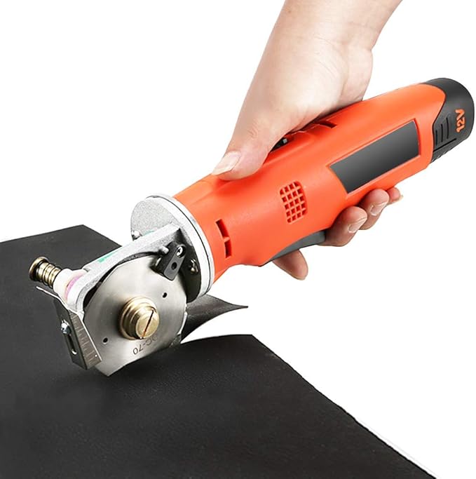 MXBAOHENG Electric Fabric Scissors Cordless 70mm Round Knife Cutting