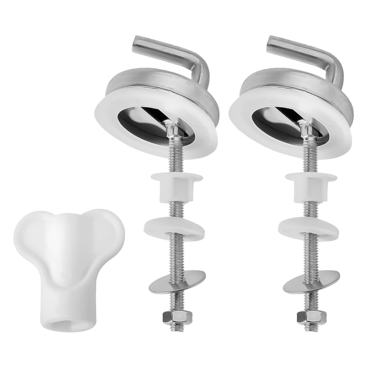 2-Pcs Stainless Steel Toilet Seat Hinge Kit - Sleek Silver Bathroom Upgrade