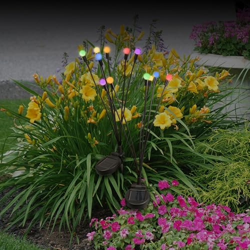 Ideaworks Solar Swaying Firefly Stakes Set of 2 Multi Colored by IdeaWorks - Used condition - US$12.12