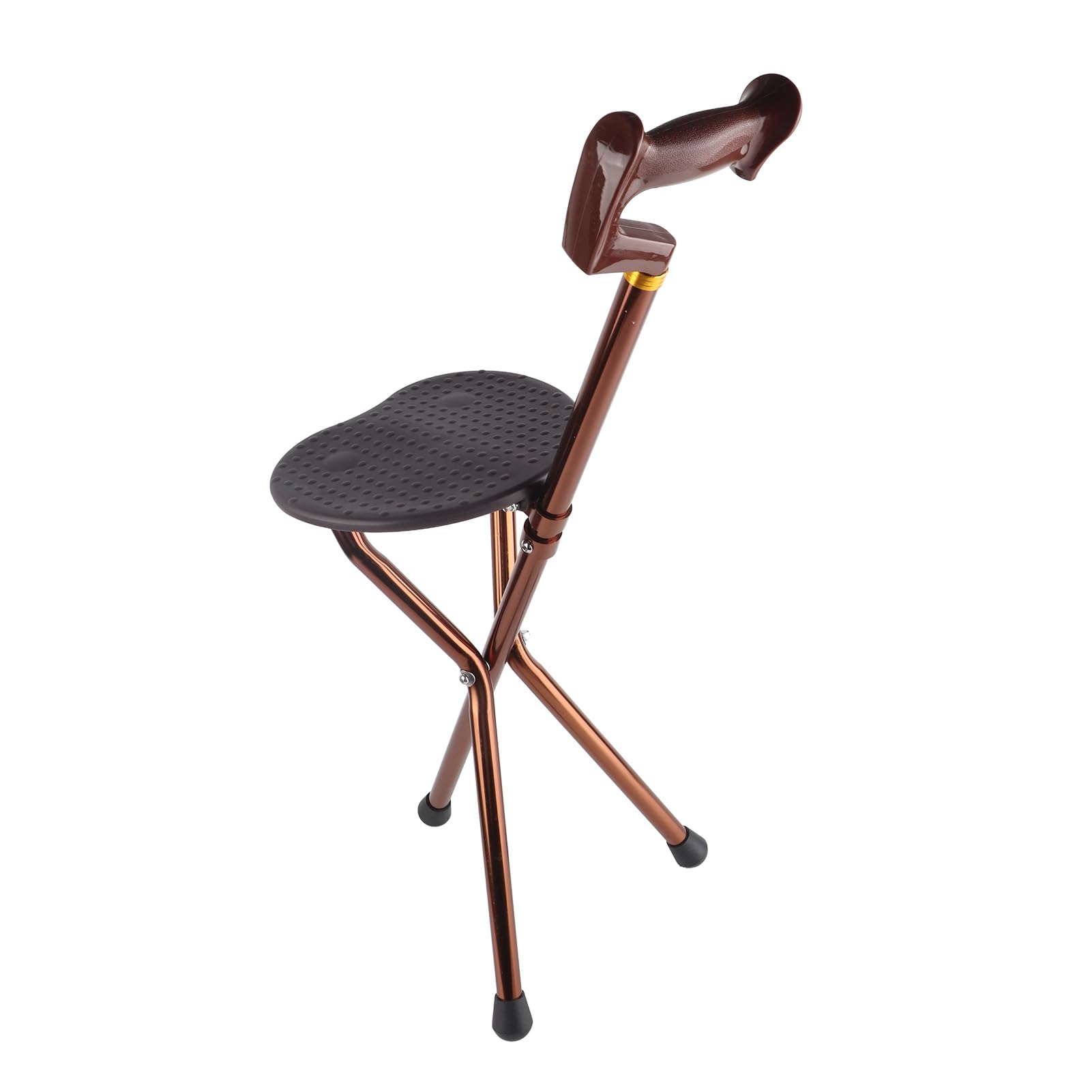 Silla De Bastón Plegable Portátil con Cojín De Masaje Aleación De Aluminio Baston con Silla Plegable para Ancianos,Taburete De Caña De Metal para Actividades Al Aire Libre, Campamentos