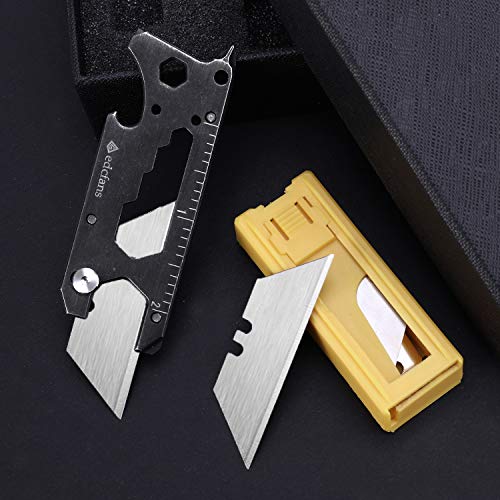 Edcfans Utility Knife Multitool Keychain, Pocket Knives Box Cutter With Bottle Opener, Emergency Glass Breaker, Screwdriver, Wrench, Hex Bit, Clip And Extra 10 Razor Blades, Cool Edc Gadgets For Men #TOP6