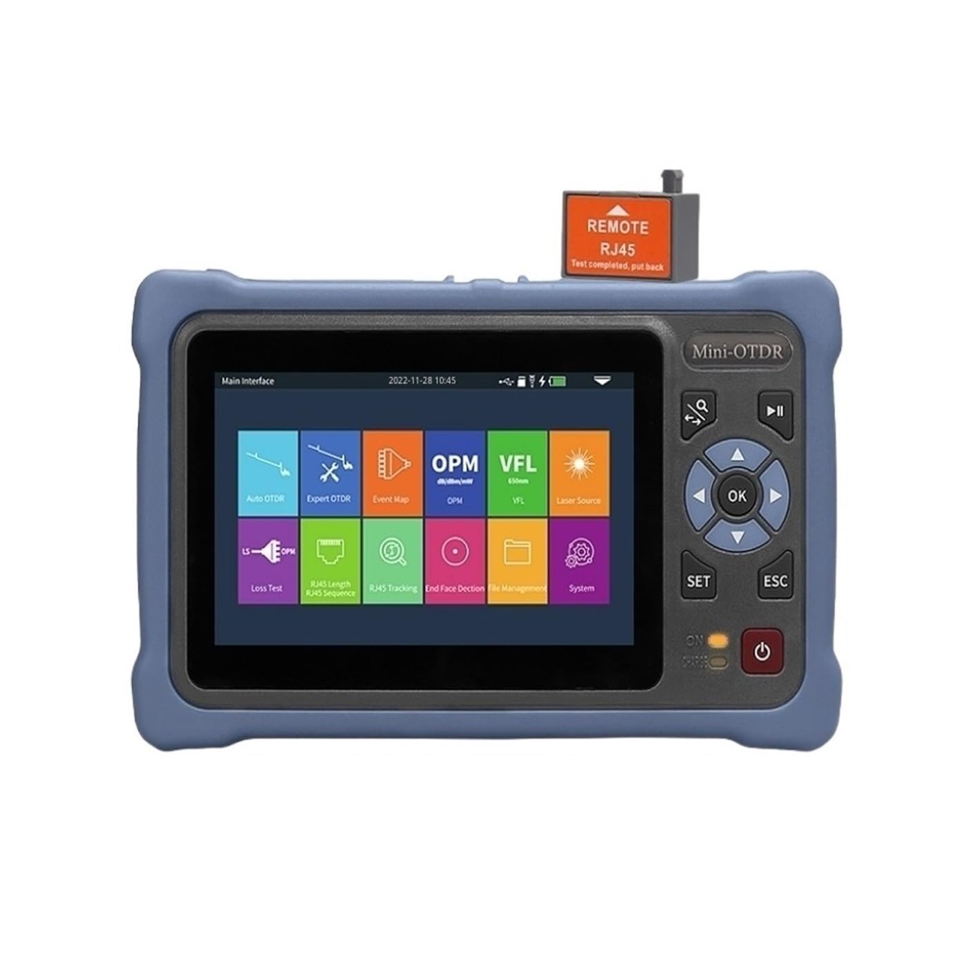 Glasfaserkabeltester, Neuer 60-100 km MINI OTDR 1310/1550 nm Glasfaser-Reflektometer, Touchscreen VFL OLS OPM Ereigniskarte Ethernet-Kabeltester(CL880A 1550nm)