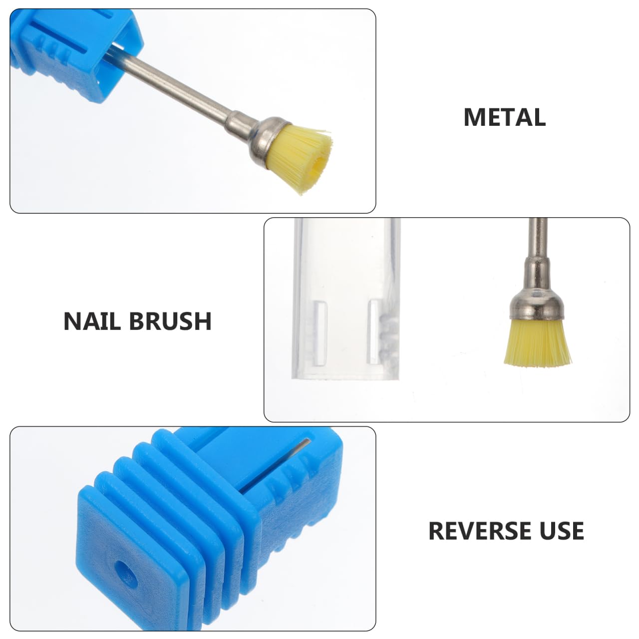 LIFKOME 5 pièces Brosse de Nettoyage pour Poussière Ongles Ergonomique Outil de Manucure Pédicure Professionnel Embouts Ponceuse Ongles Multifonctions Kit Nail Art Portable