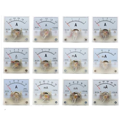Ampèremètre analogique DC 2A avec cadran pointeur mécanique 91C4 compteur de courant