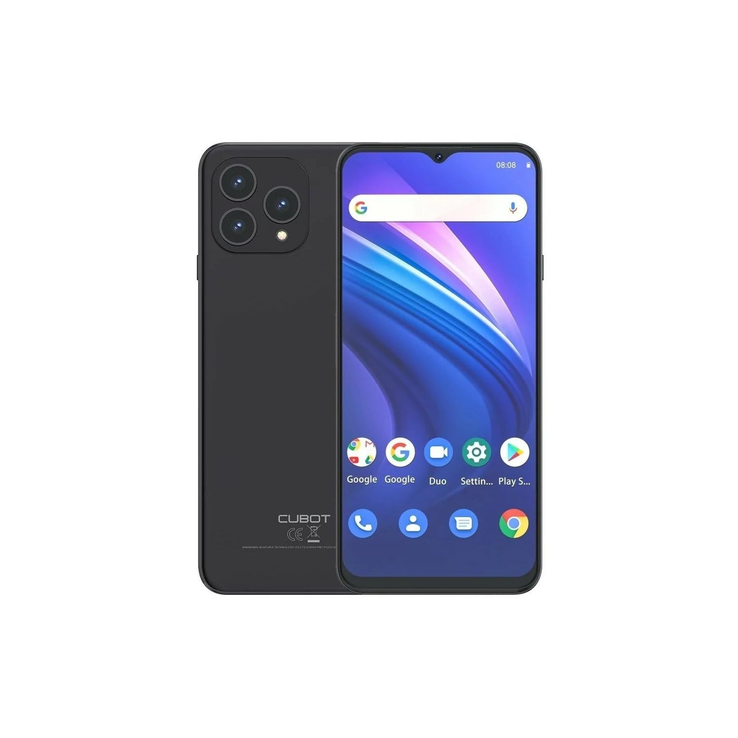 CUBOT P80 Android 13 Smartphone, 16GB RAM+256GB ROM, 6.58" FHD+ Screen,Battery Power 5200mAh,48MP+24MP Tripple Cameras Mobile,Dual SIM 4G,Fingerprint/NFC/OTG/Global Version (Black)