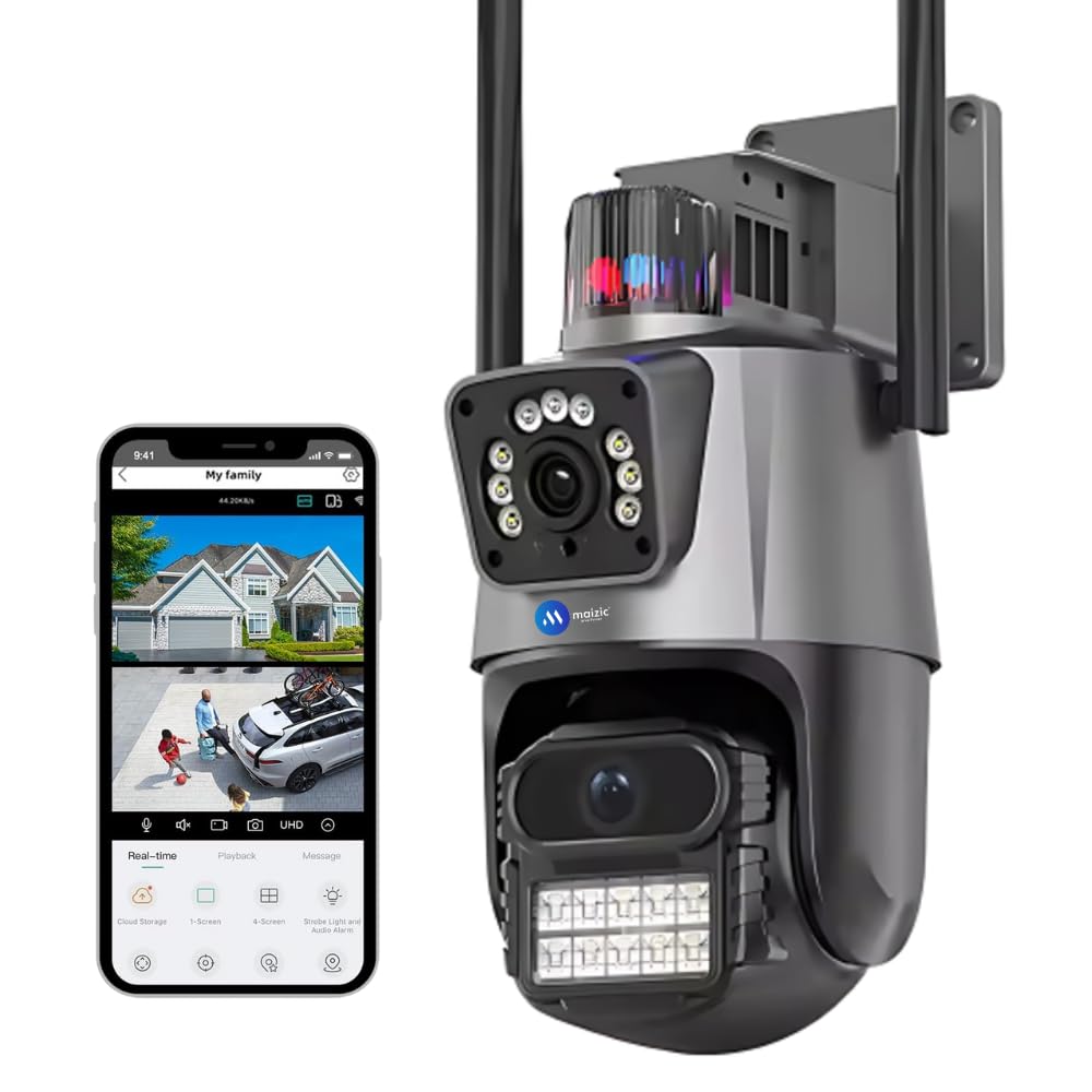 Maizic Smarthome Supercam TwinView 5+5MP FHD Dual Lens WiFi Outdoor CCTV Camera | Dual Screen | Color Night Vision | Motion Detection | Two-Way Talk | IP66 Waterproof | 128GB SD Support-picture-38