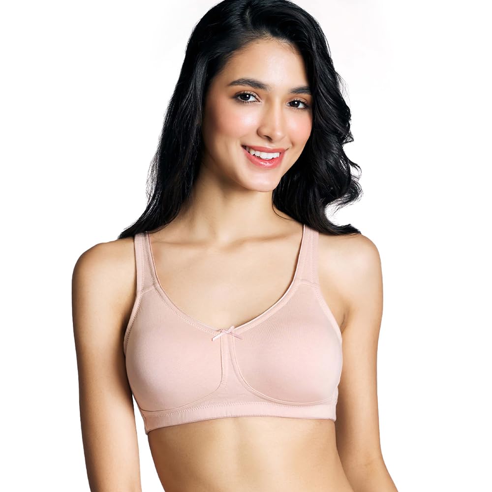 NYKD (NYB105 Cotton Non Padded & Non Wired Everyday Bra for Women | Full Coverage Bra with No Sweat & Breast Separating Feature with Wide Straps