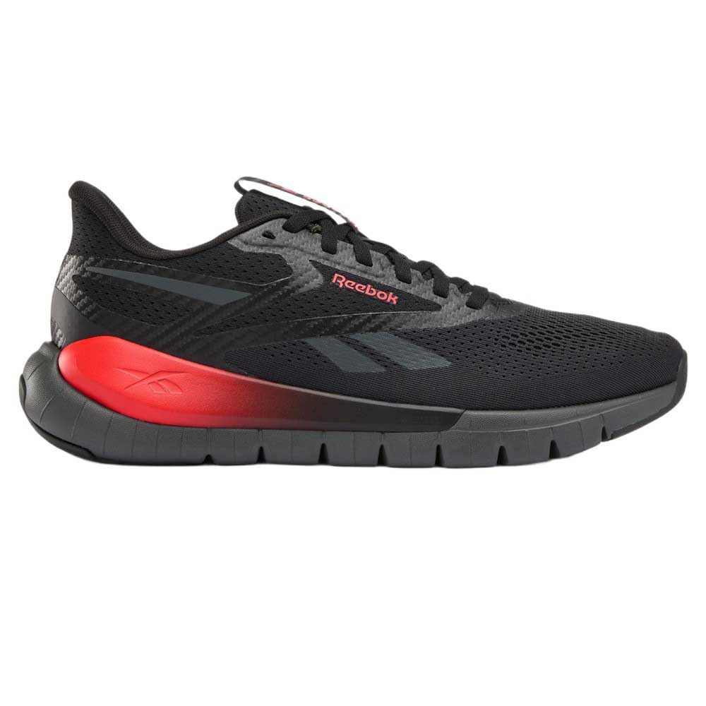 Reebok Unisex Flex Trainer Trainers, Black/Grey/Sport Red, 37.5 EU