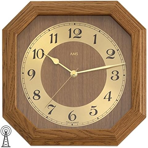 AMS F5864/4 Funk-Wanduhr, Holz Cover