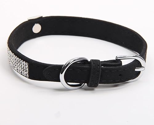 Miniatura 8 de XKSRWE Collar para perro y gato, con corona de diamantes de imitación, de piel sintética, ajustable, para chihuahua yorkie (S, rosa)