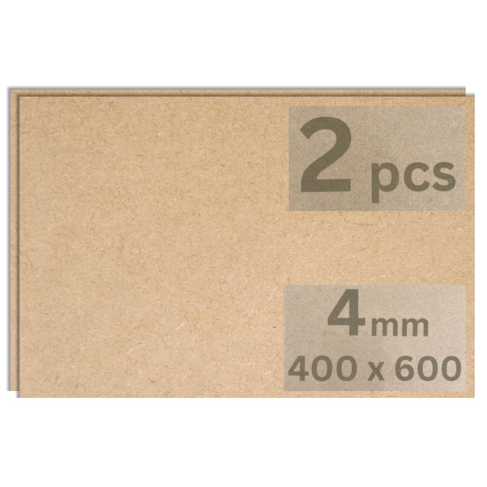 Trustleaf 4mm Sheets of MEDITE Premier MDF 400mm x 600mm Approx 16" x 24". Pack of 2