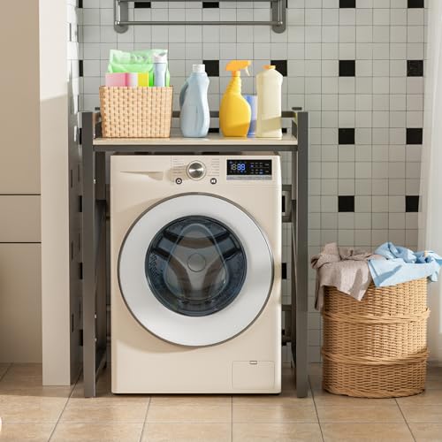 Explorinox Washer Dryer Stacking Kit, Adjustable Over Washing Machine Storage Unit with Shelves, Multifunctional Washer Dryer Stand for Bathroom, Balcony, and Laundry Room Organization - Image 5