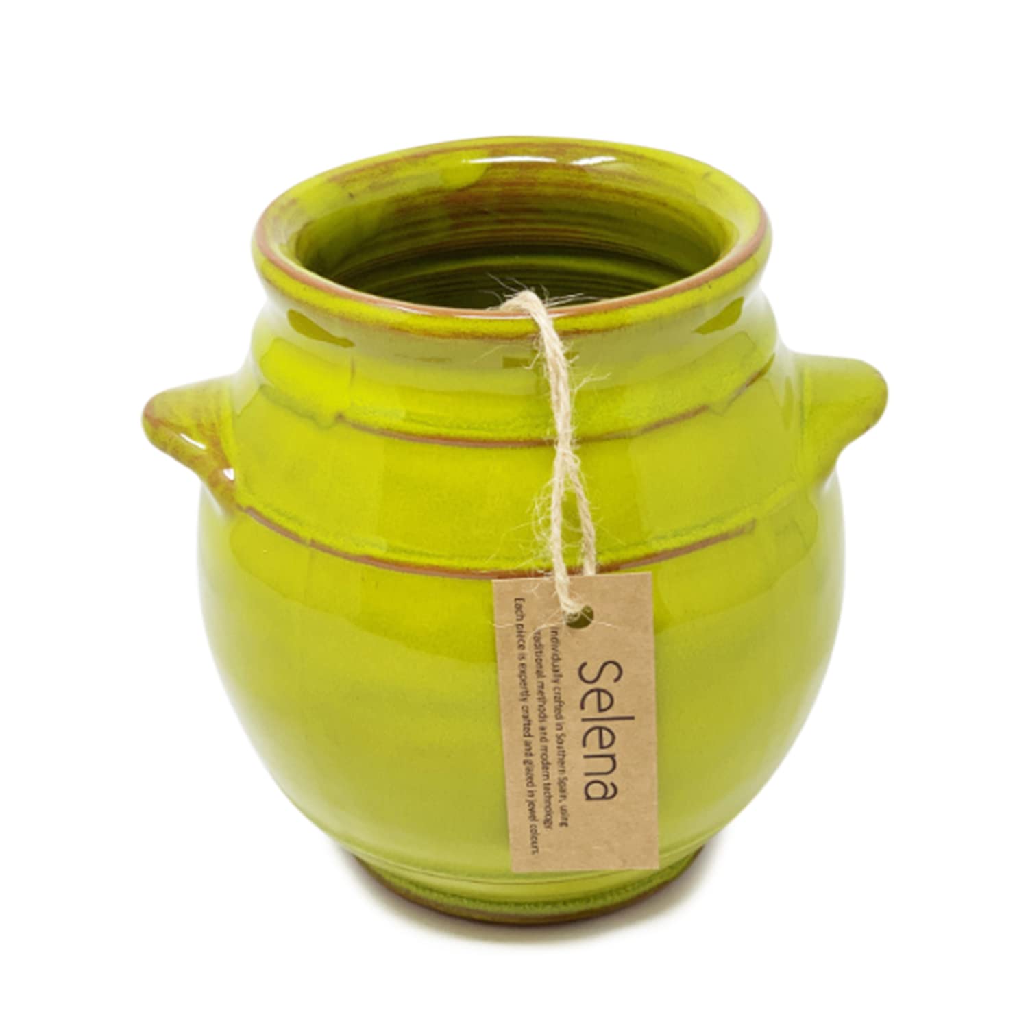 Verano Spanish Ceramics Selena Lime Glazed Hand Dipped Utensil Jar (H) 16cm x (D) 16.5cm